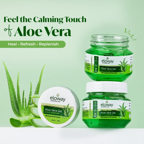 Eloway Aloe Vera Moisturizing Gel – Ultimate Hydration, Sunburn Relief, and Anti-Aging Solution