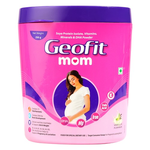 Geofit Vanilla Flavoured Mom Protein Powder for Pregnant Women 250g