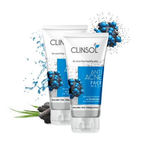 Clinsol Anti-acne Charcoal Face Wash for Acne and Pimple Free Skin