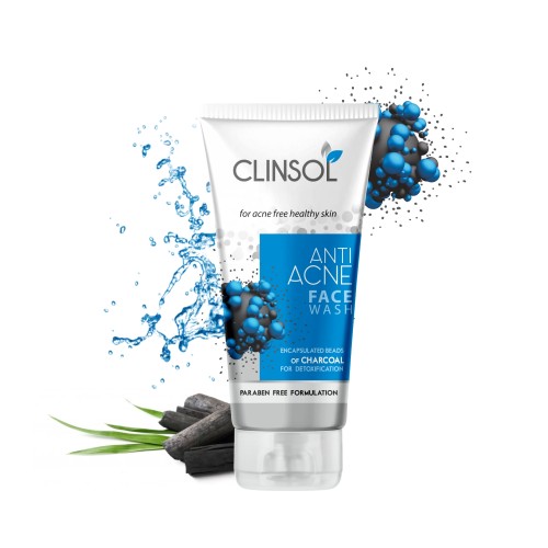 Clinsol Anti-acne Charcoal Face Wash for Acne and Pimple Free Skin