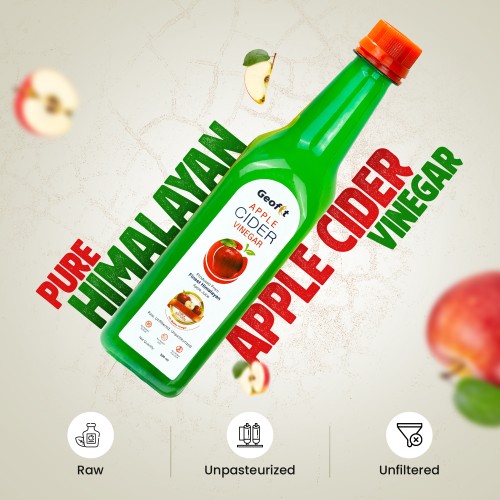 Geofit Organic Apple Cider Vinegar - 500ml | Improves Digestion, Immunity, Manage Weight
