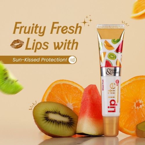 Leeford Lip Lite Lip Balm with SPF-15 Mixed Fruit Flavor, Make Lips Soft & Nourish 15g