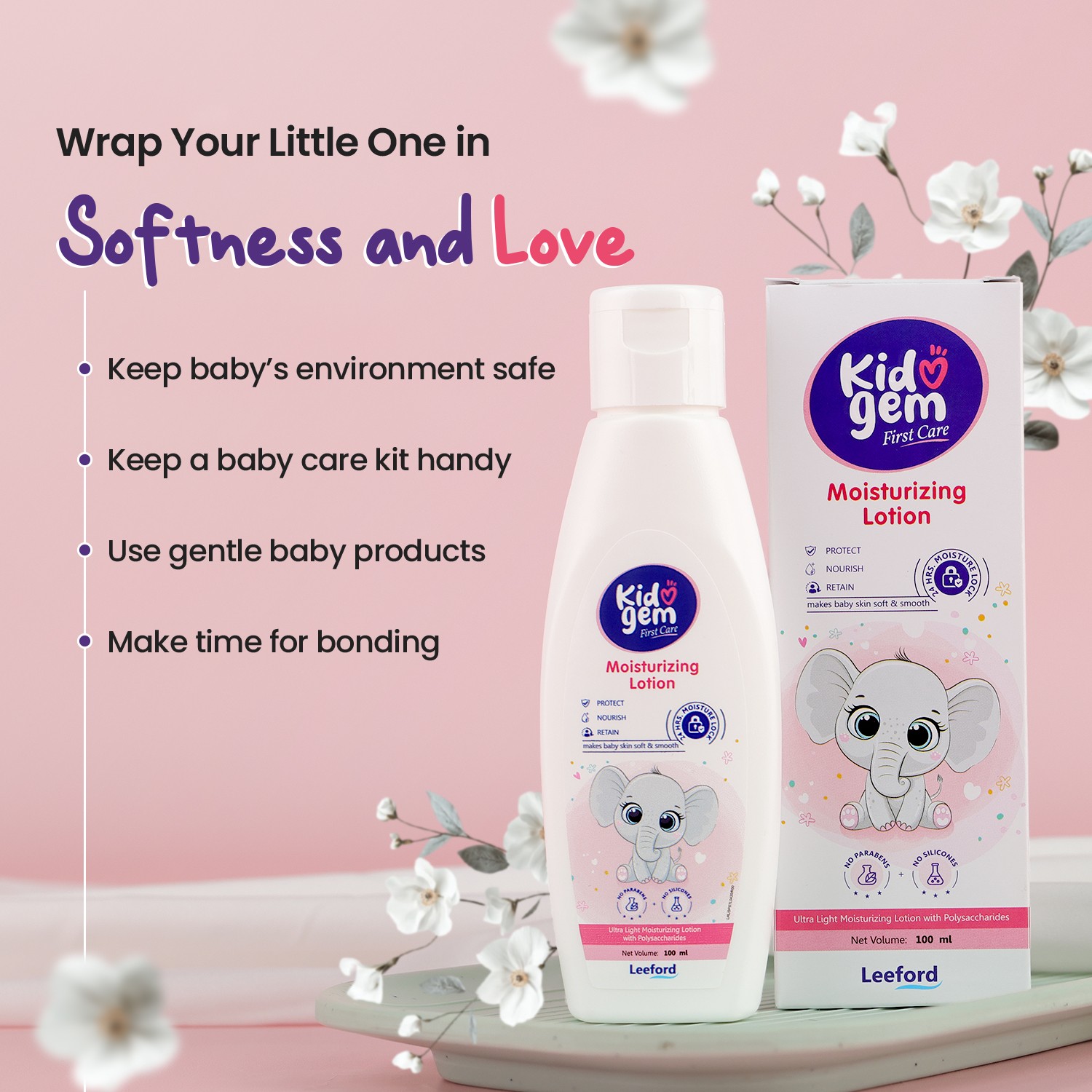 Kidogem Moisturizing Baby Lotion 100ml – Soft, Smooth Healthy Skin