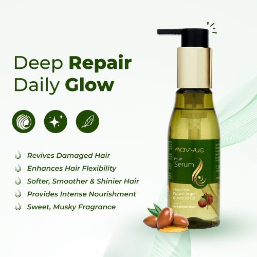 Navyug Hair Serum 110ml – Argan & Marula Oil for Dry, Frizzy Hair