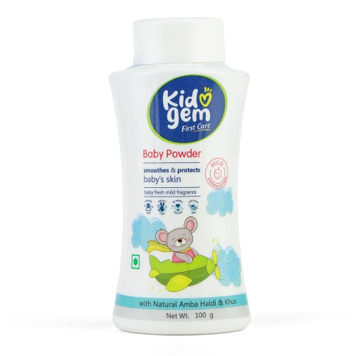 Kidogem Baby Powder 100g – Talc‑Free, Natural with Almond Oil